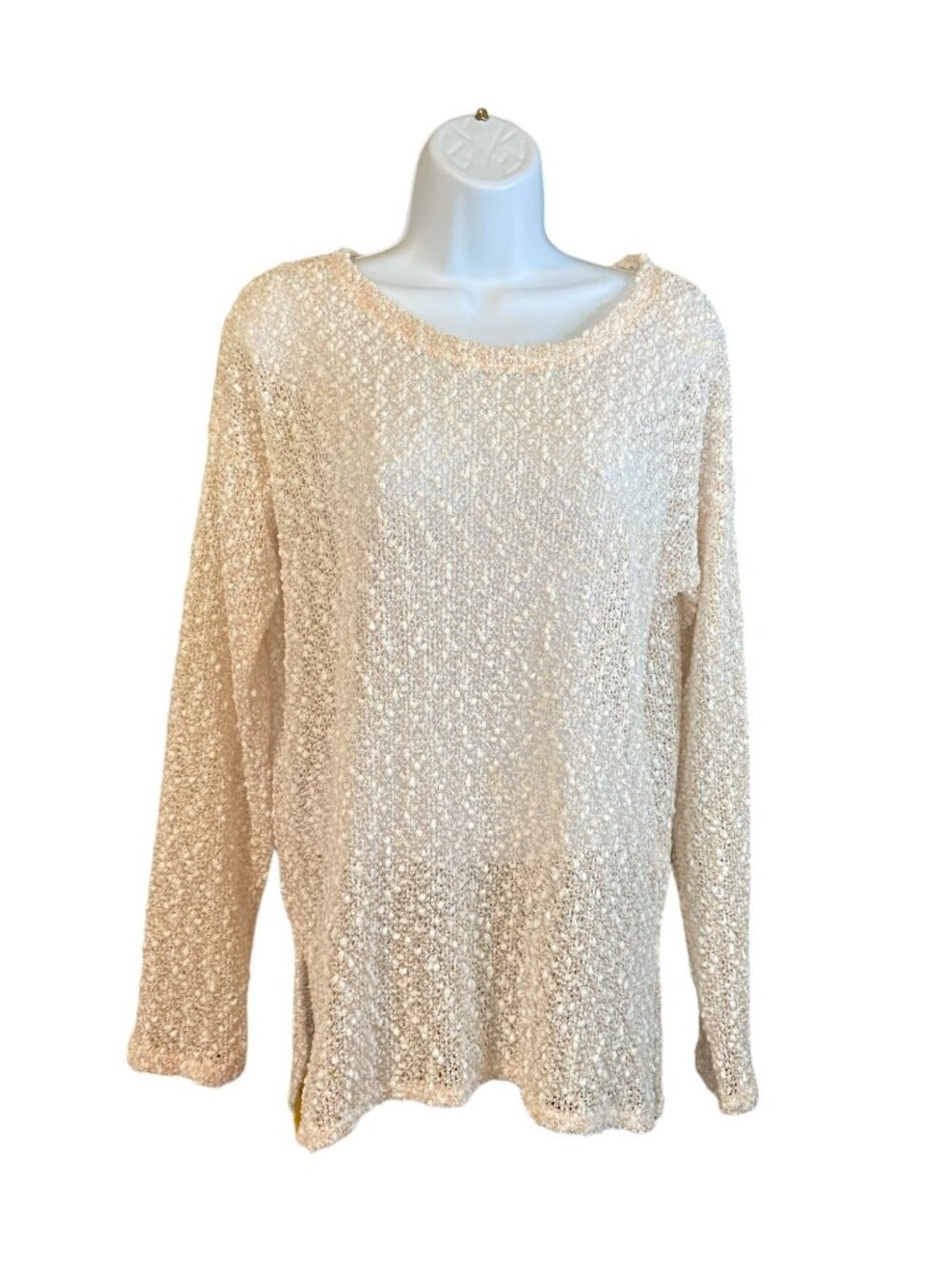 Aeropostale Womens Small Beige Knit Sweater Cozy Neutral Casual